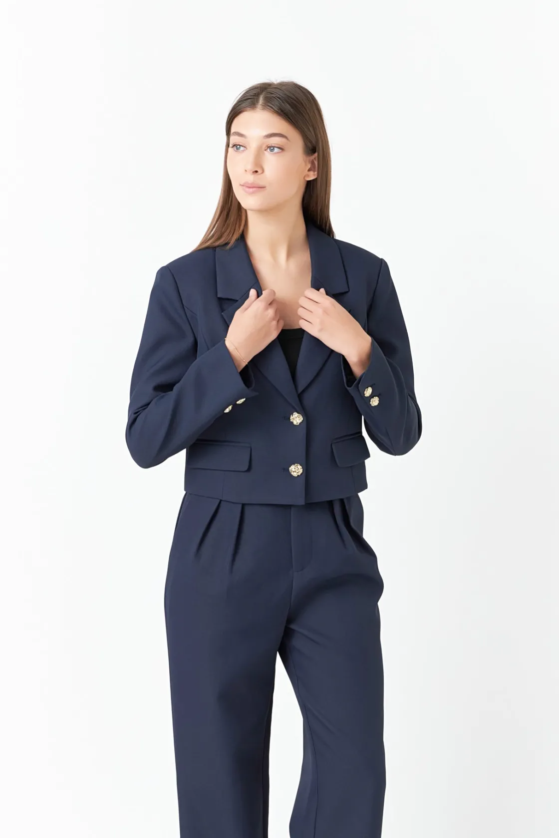 endless_rose__fitted_blaz_3.webp ENDLESS ROSE Matching Sets | Blazers*- Fitted Blazer NAVY