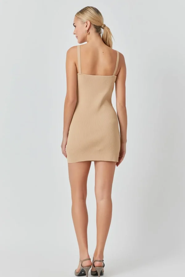 ENDLESS ROSE Bodycon Dresses | Tops*- Fitted Knit Mini Dress CAMEL