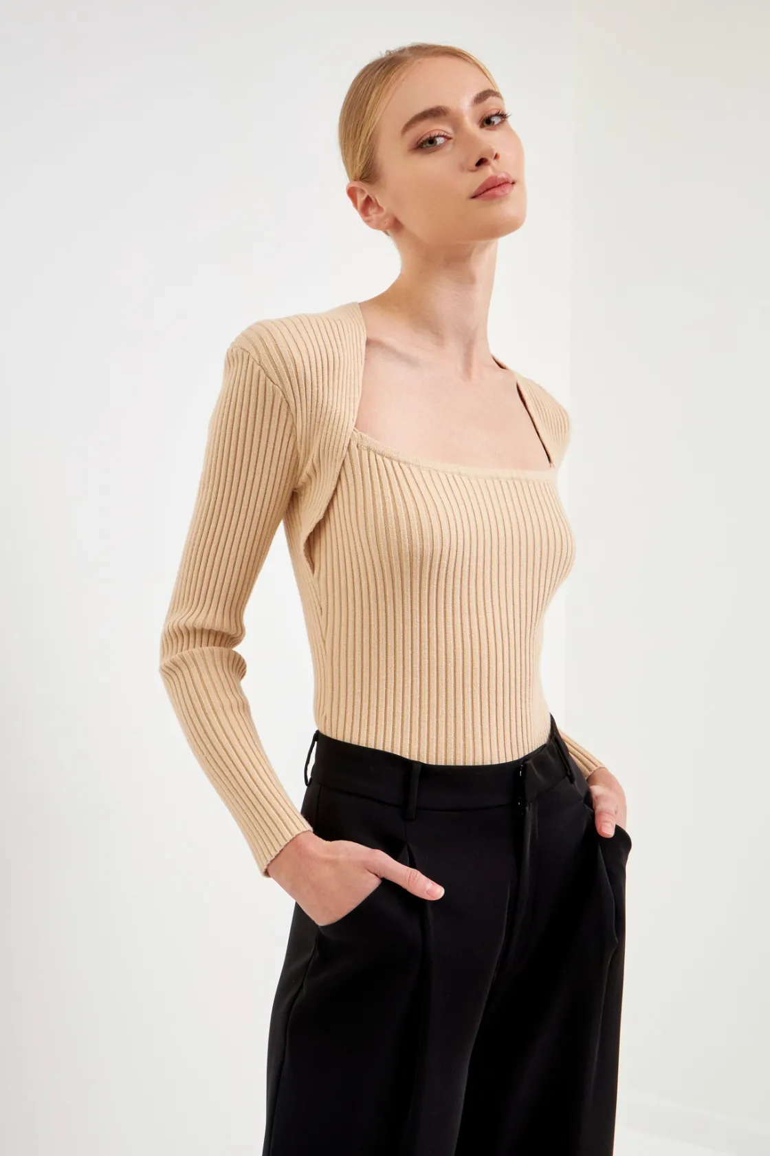 endless_rose__fitted_knit_3.webp ENDLESS ROSE Sweaters & Knits | Tops*- Fitted Knit Top