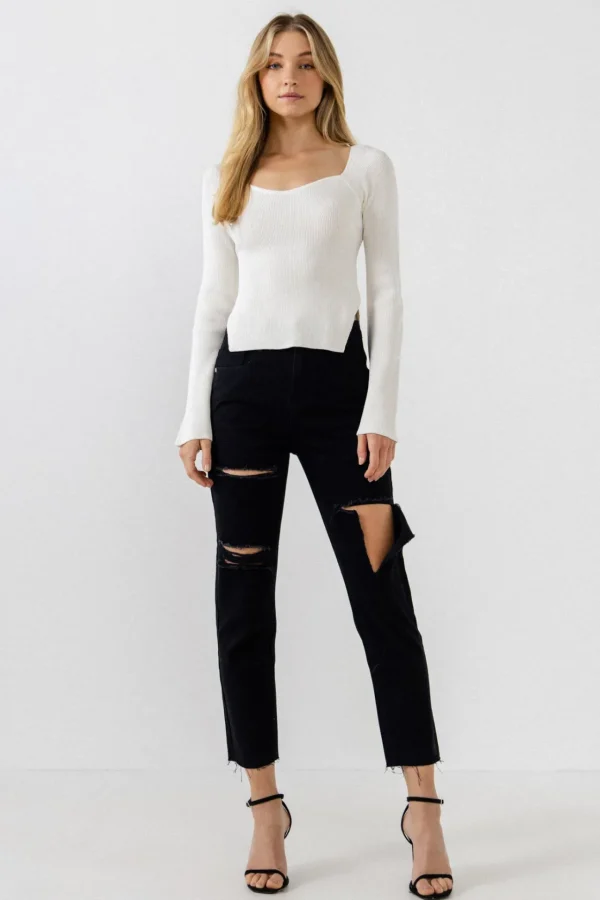 ENDLESS ROSE Sweaters & Knits | Tops*- Fitted Long Sleeve Sweater