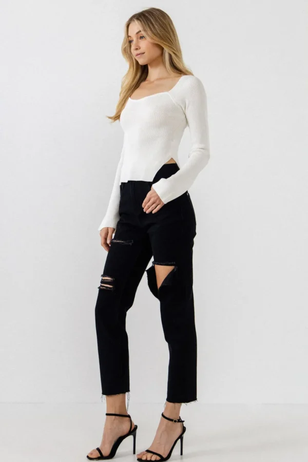 ENDLESS ROSE Sweaters & Knits | Tops*- Fitted Long Sleeve Sweater