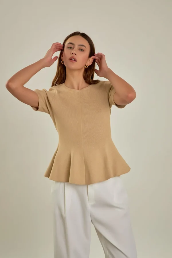 ENDLESS ROSE Sweaters & Knits*- Flare Detail Knit Top