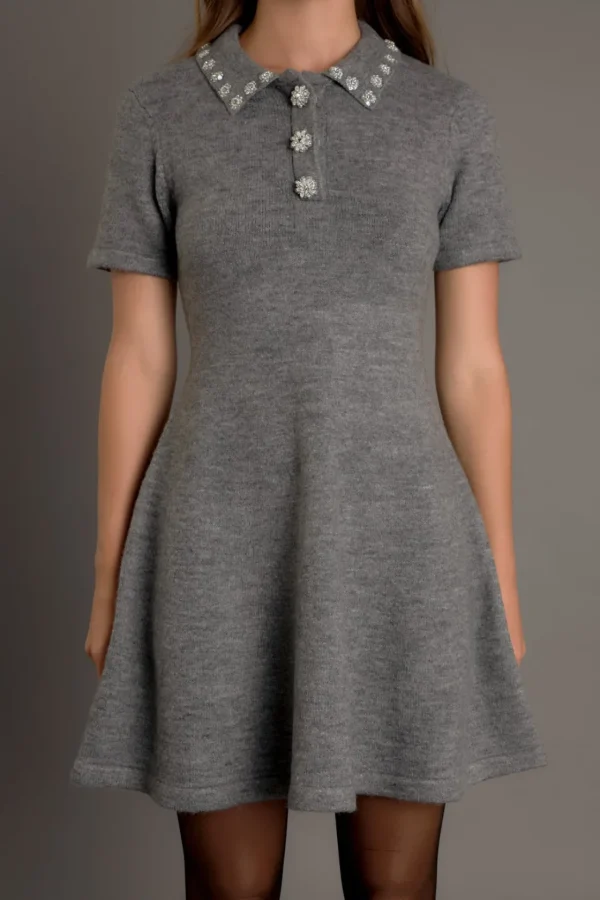 ENDLESS ROSE Sweaters & Knits | Tops*- Flare Knit Mini Dress GREY