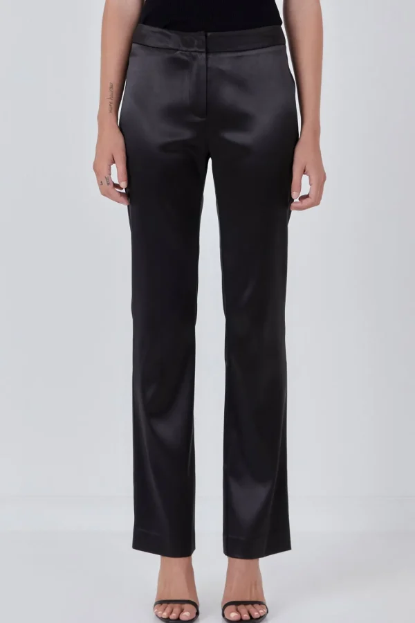 ENDLESS ROSE Pants*- Flared Solid Trouser BLACK