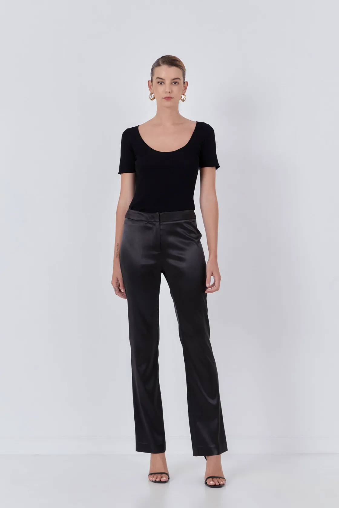 endless_rose__flared_soli_3.webp ENDLESS ROSE Pants*- Flared Solid Trouser BLACK