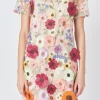 ENDLESS ROSE Floral Dresses*- Floral Applique Mini Dress NUDE