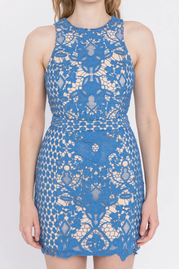 ENDLESS ROSE Lace Dresses | Tops*- Floral Crochet Lace Mini Dress