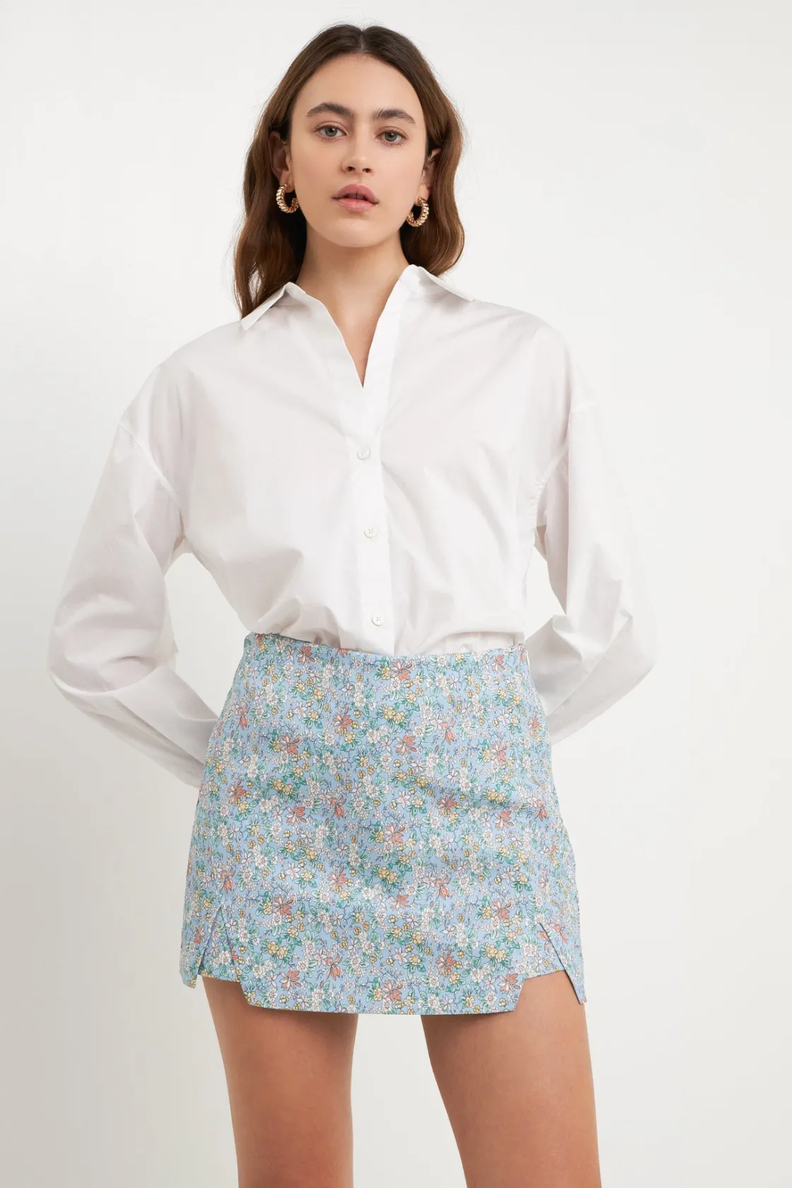 endless_rose__floral_cut__3.webp ENDLESS ROSE Shorts & Skorts | Tops*- Floral Cut Detail Mini Skort
