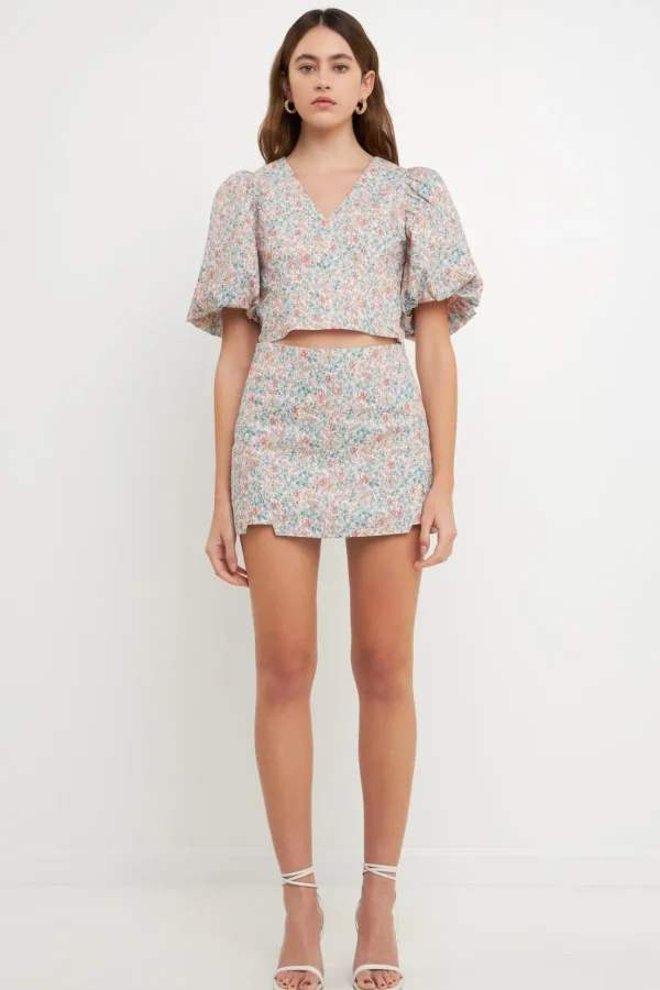 ENDLESS ROSE Shorts & Skorts | Tops*- Floral Cut Detail Mini Skort