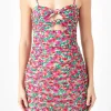 ENDLESS ROSE Bodycon Dresses | Floral Dresses*- Floral Double Knot Ruched Mini Dress MAGENTA