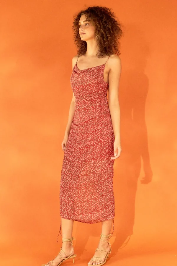ENDLESS ROSE Bodycon Dresses | Floral Dresses*- Floral Double Spaghetti Tie Mini Slip RED