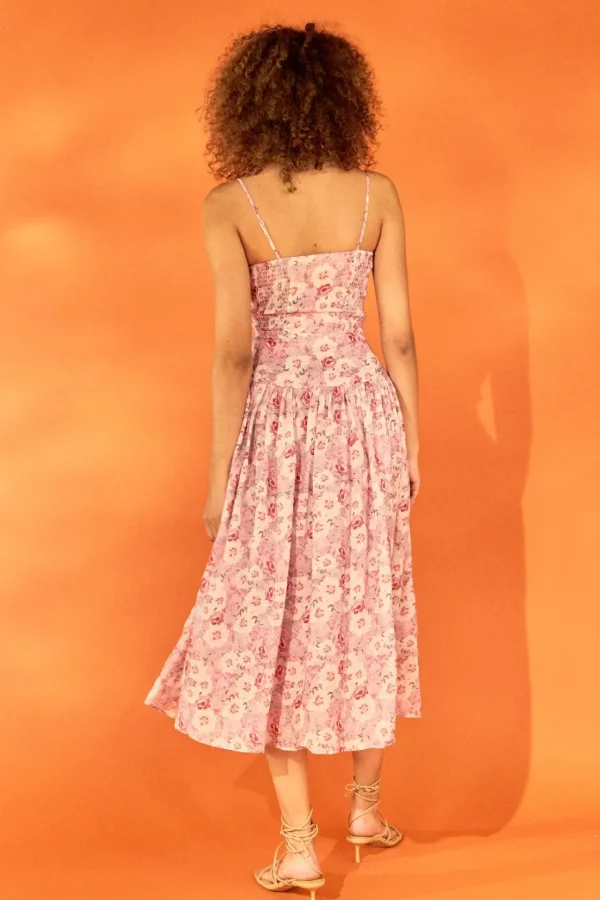 ENDLESS ROSE Tops*- Floral Drop Waist Maxi Dress PINKMULTI