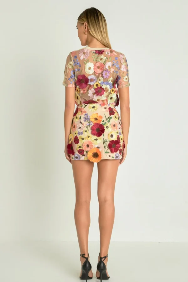 ENDLESS ROSE Skirts | Tops*- Floral Embroidered Mini Skirt MULTI