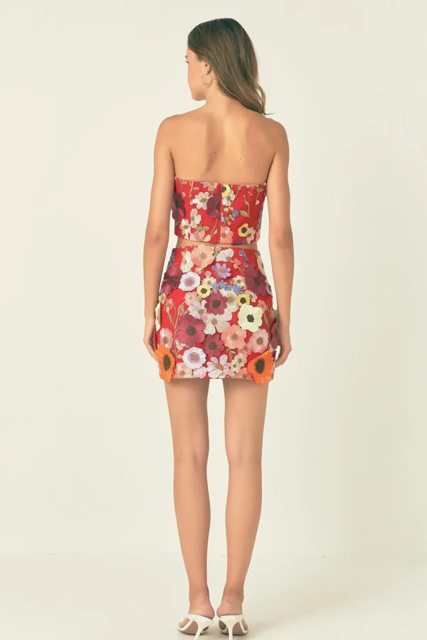 ENDLESS ROSE Matching Sets | Skirts*- Floral Embroide Skirt RED