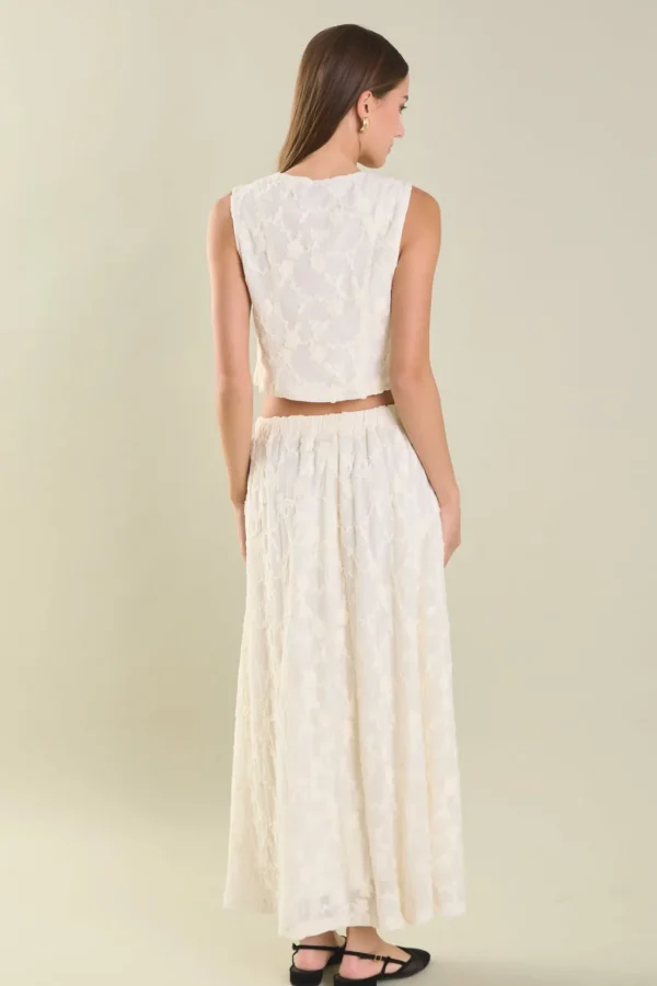 ENDLESS ROSE Tops*- Floral Embroidery Lace Vest OFFWHITE