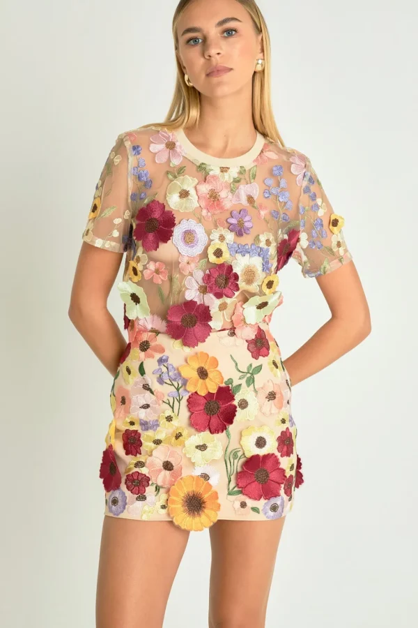 ENDLESS ROSE Skirts | Tops*- Floral Embroidered Mini Skirt MULTI
