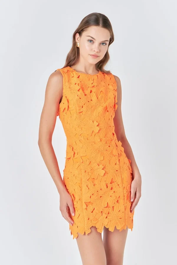 ENDLESS ROSE Floral Dresses | Tops*- Floral Embroidered Mini Dress