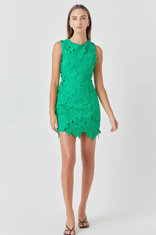 ENDLESS ROSE Floral Dresses | Tops*- Floral Embroidered Mini Dress