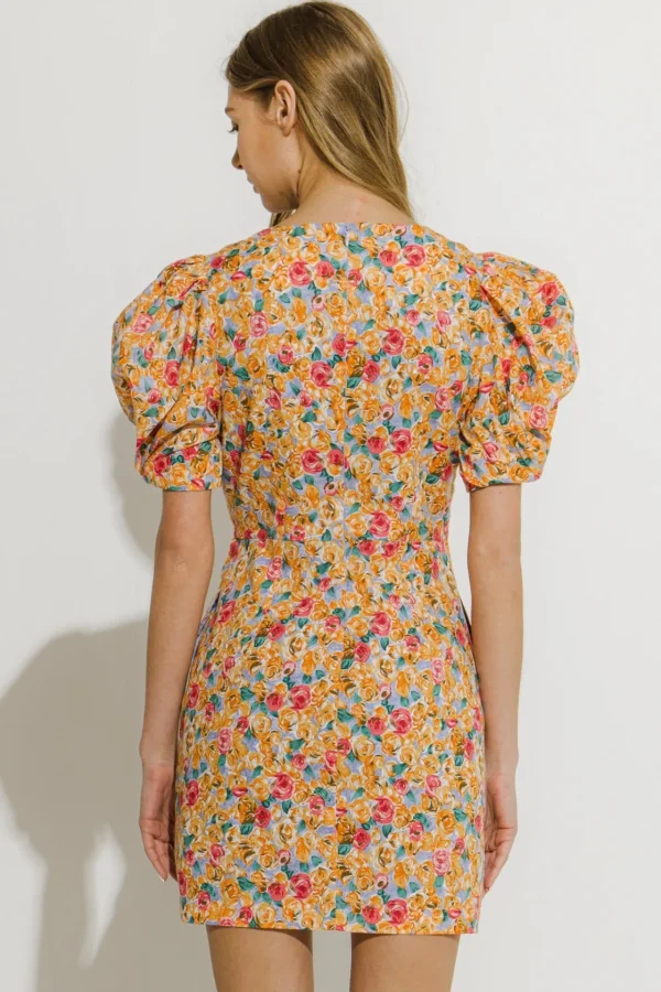 ENDLESS ROSE Tops*- Floral Fitted Mini Dress MULTI