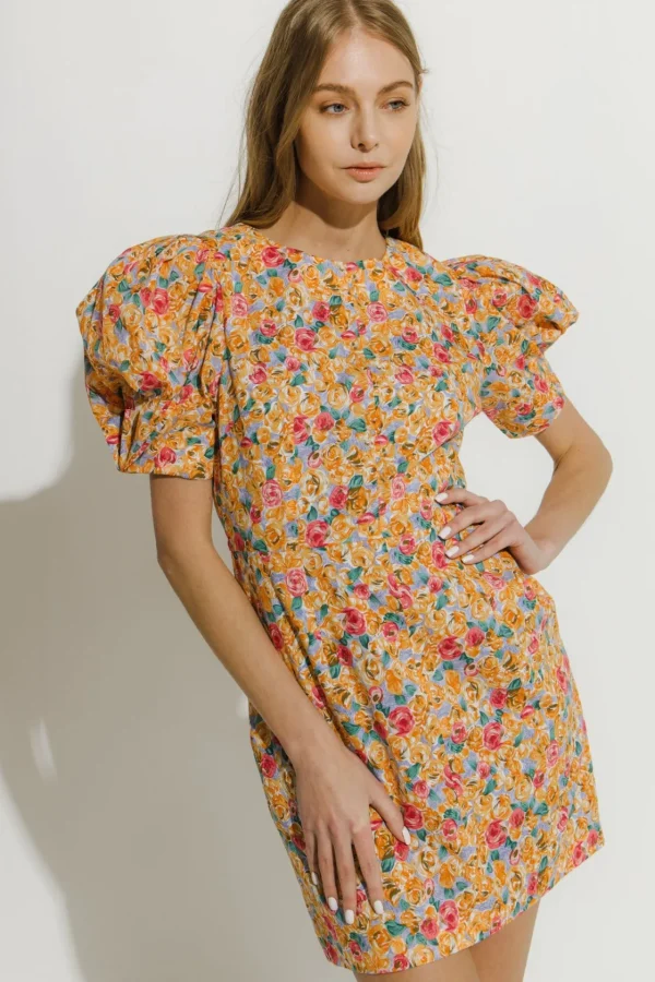 ENDLESS ROSE Tops*- Floral Fitted Mini Dress MULTI