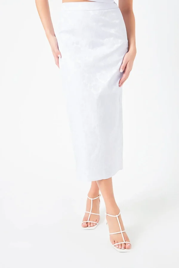 ENDLESS ROSE Skirts | Tops*- Floral Jacquard Maxi Skirt LAVENDER