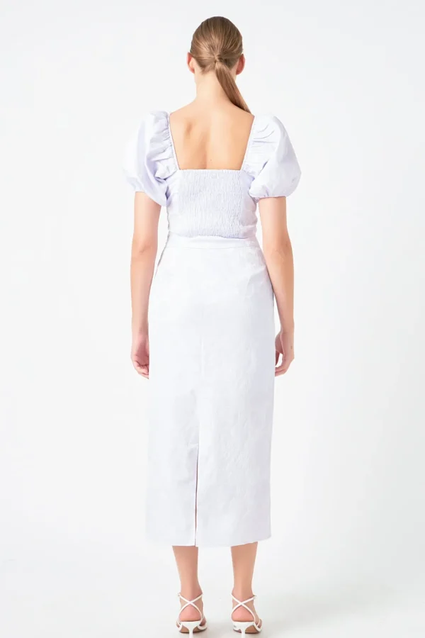 ENDLESS ROSE Tops*- Floral Jacquard Top LAVENDER