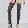 ENDLESS ROSE Pants | Tops*- Floral Lace Leggings BLACK