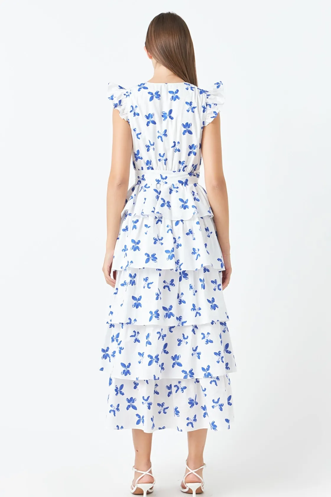 endless_rose__floral_laye_2.webp ENDLESS ROSE Tops*- Floral Layered Long Dress WHITE/BLUE