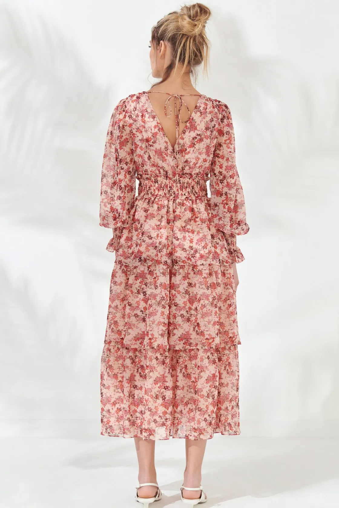 endless_rose__floral_long_2.webp ENDLESS ROSE Print Takeaway | Bow Tie*- Floral Long-Sleeve Maxi Dress PINKMULTI