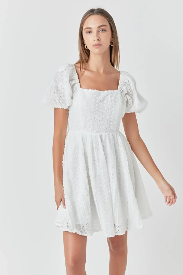 ENDLESS ROSE White Dresses | Tops*- Floral Mini Dress WHITE