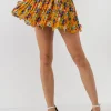ENDLESS ROSE Skirts | Tops*- Floral Pleated Mini Skirt YELLOW