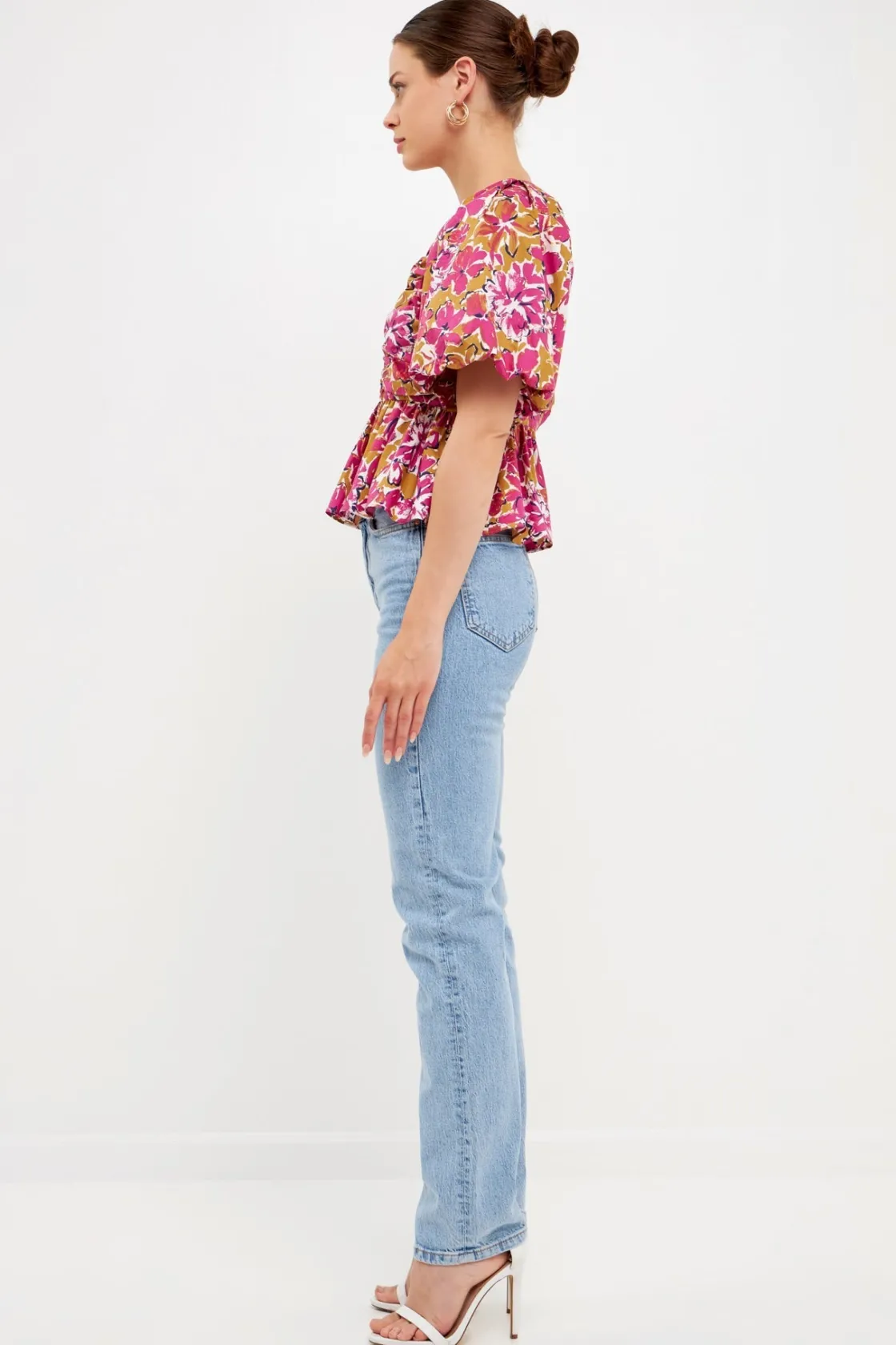 endless_rose__floral_plea_1-1.webp ENDLESS ROSE Tops*- Floral Pleated Top PINKMULTI