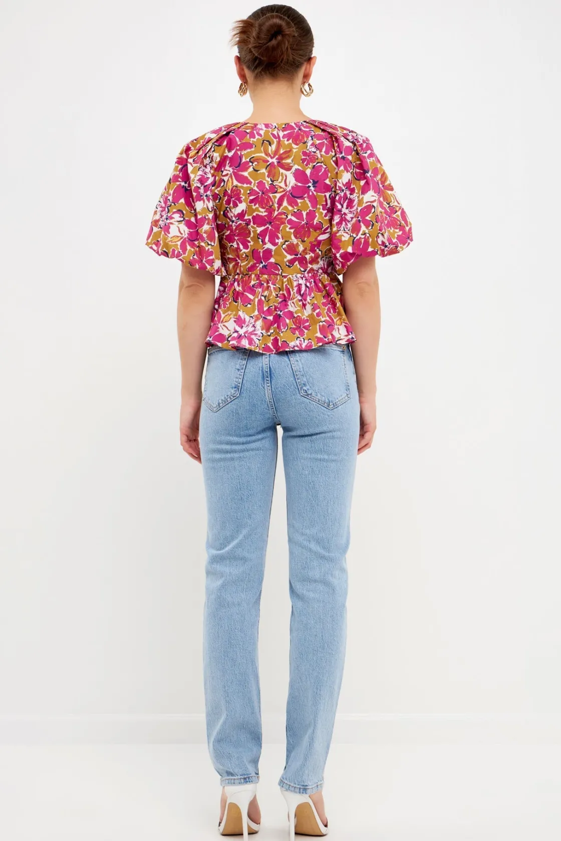 endless_rose__floral_plea_2-1.webp ENDLESS ROSE Tops*- Floral Pleated Top PINKMULTI