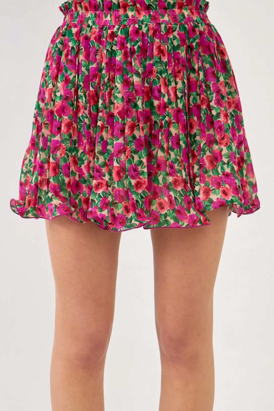 endless_rose__floral_plea_3-3.webp ENDLESS ROSE Skirts | Tops*- Floral Pleated Elastized Skirt MAGENTA