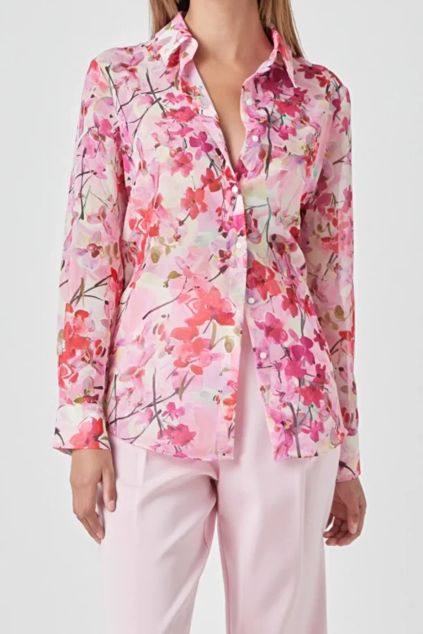ENDLESS ROSE Shirts & Blouses*- Floral Print Oversize Shirt MULTI