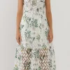 ENDLESS ROSE Lace Dresses | Tops*- Floral Printed Lace Midi Dress WHITEMULTI
