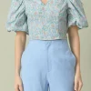 ENDLESS ROSE Tops*- Floral Puff Sleeve Cropped Top