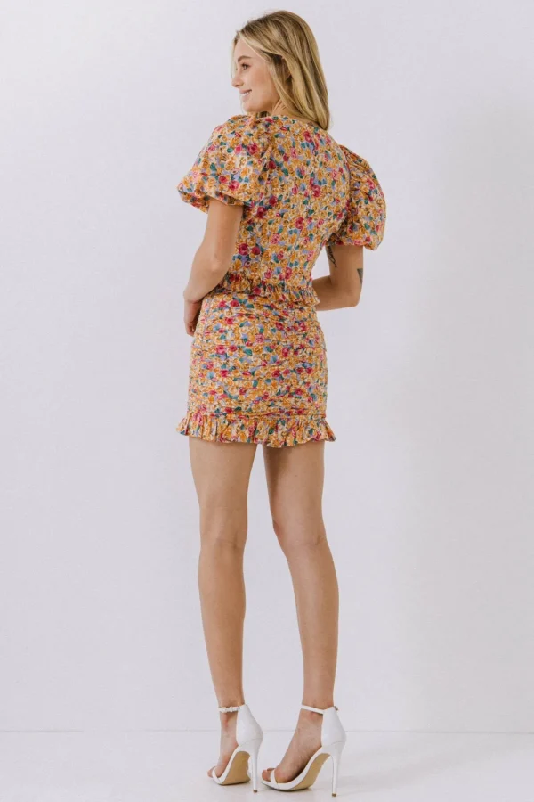 ENDLESS ROSE Tops*- Floral Puff Sleeve Top MULTI