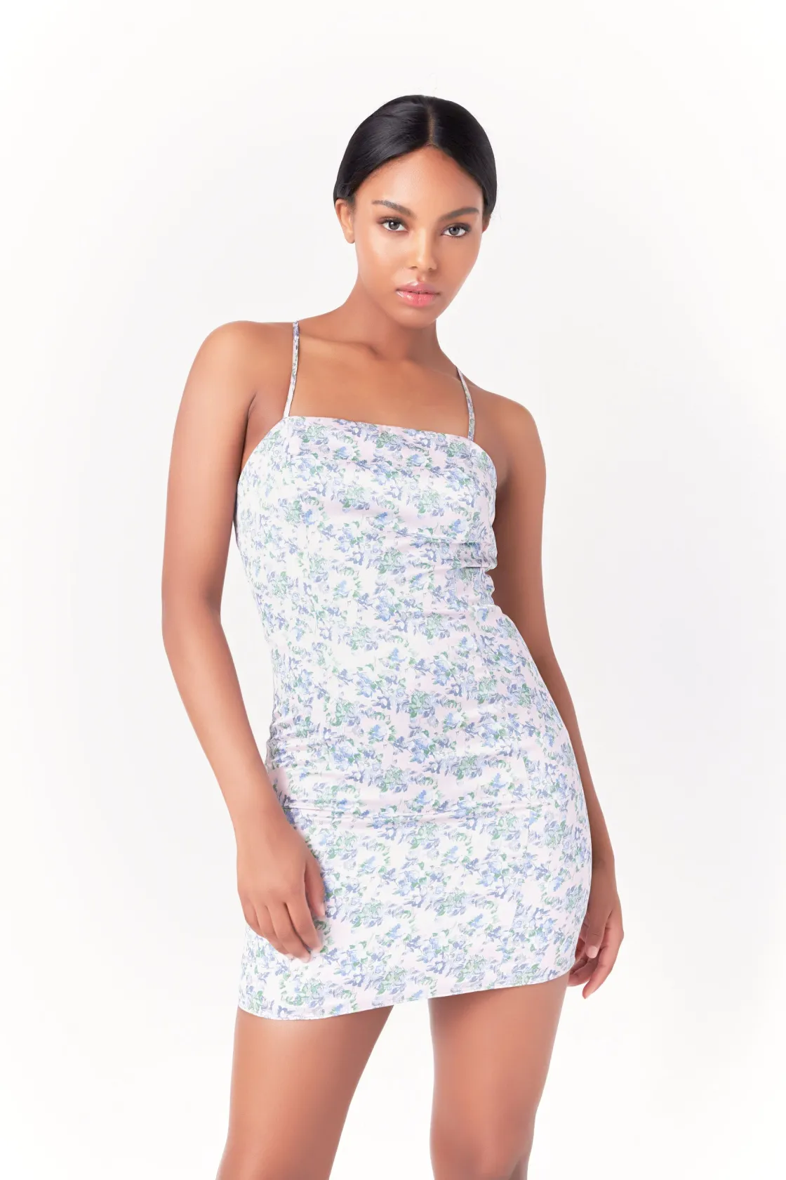 endless_rose__floral_sati_3-1.webp ENDLESS ROSE Bodycon Dresses | Tops*- Floral Satin Mini Dress PINKMULTI