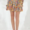 ENDLESS ROSE Skirts | Tops*- Floral Smocked Tiered Mini Skirt BLUE
