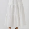 ENDLESS ROSE Skirts*- Floral Textured Maxi Skirt WHITE
