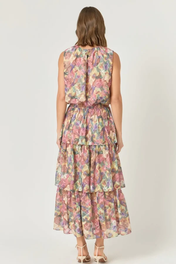 ENDLESS ROSE Skirts | Tops*- Floral Tiered Maxi Skirt YELLOWMULTI