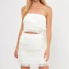 ENDLESS ROSE Tops*- Fringe Cropped Top WHITE