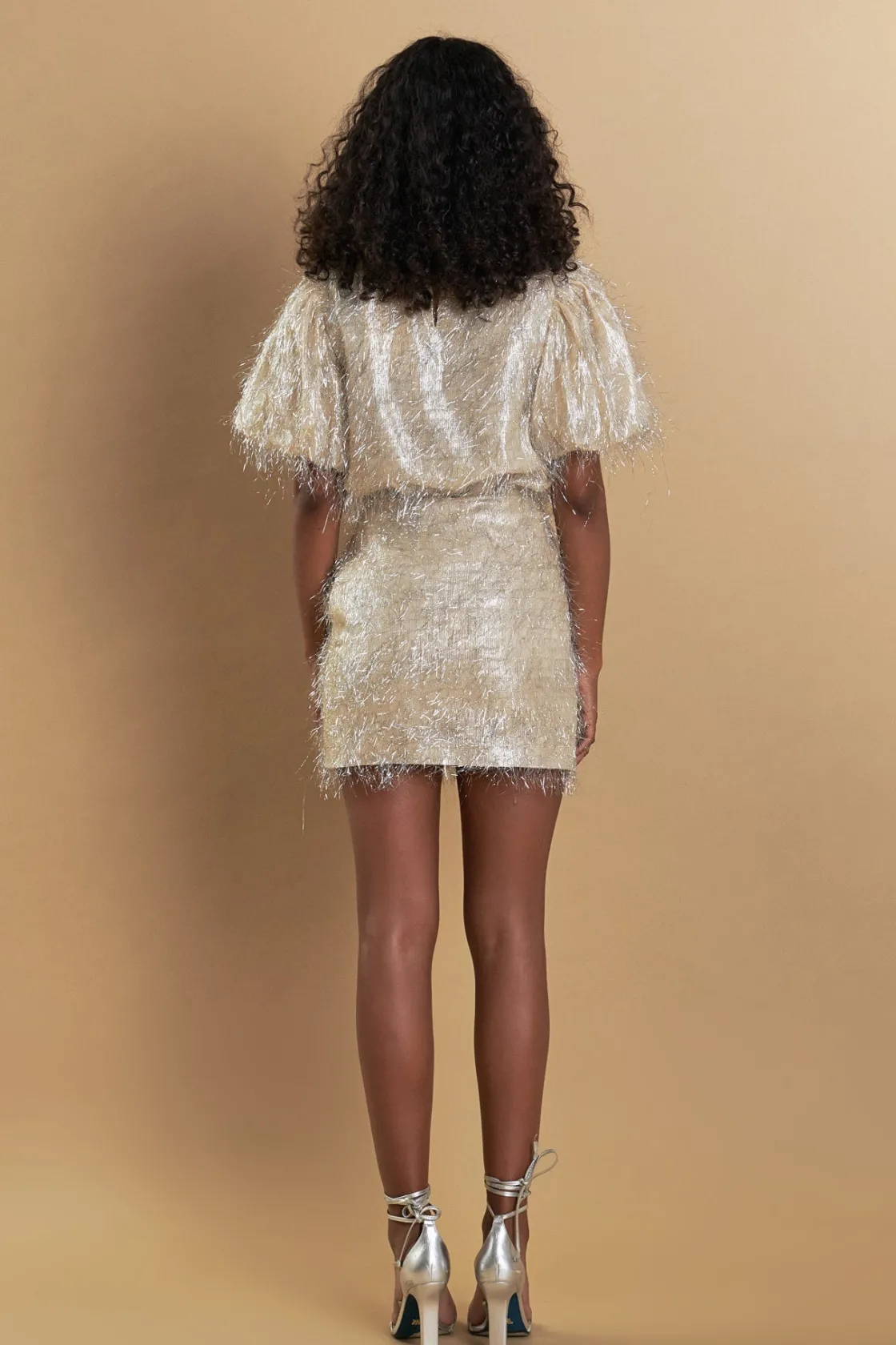 endless_rose__fringe_mini_2.webp ENDLESS ROSE Matching Sets | Skirts*- Fringe Mini Skirt CHAMPAGNE
