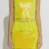 ENDLESS ROSE Tops*- Fringe Sequin Top YELLOW