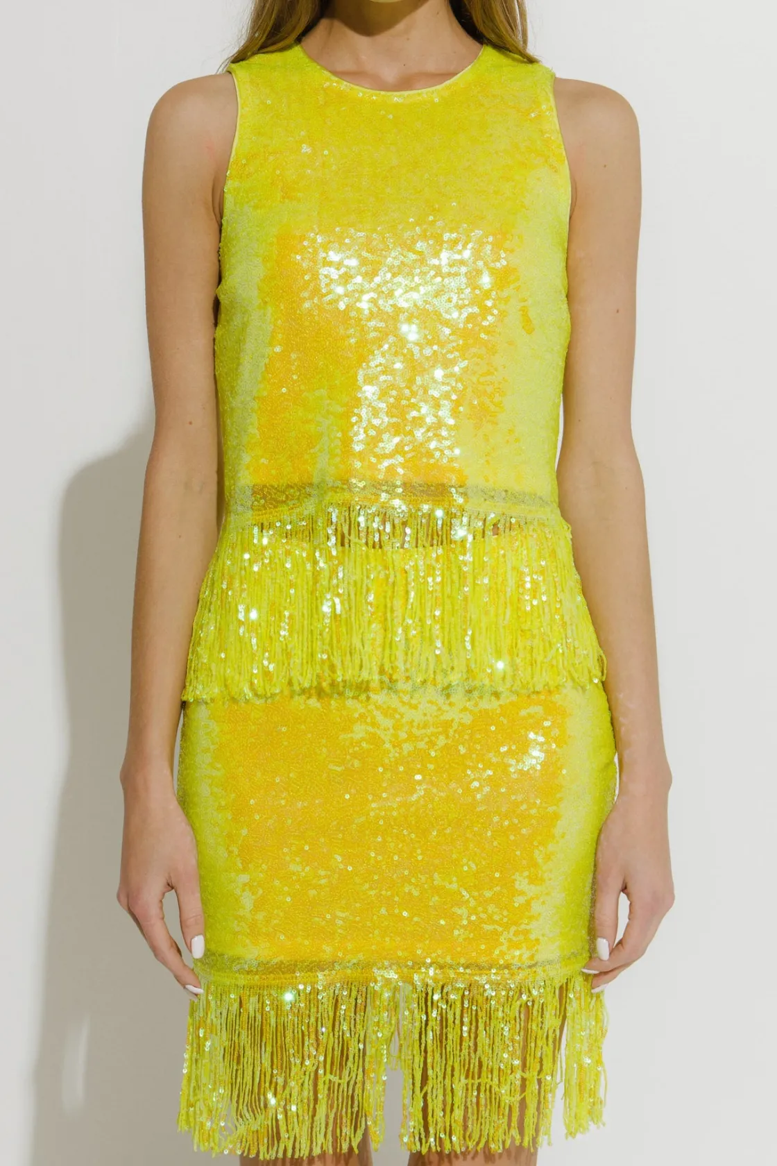 endless_rose__fringe_sequ_0.webp ENDLESS ROSE Tops*- Fringe Sequin Top YELLOW