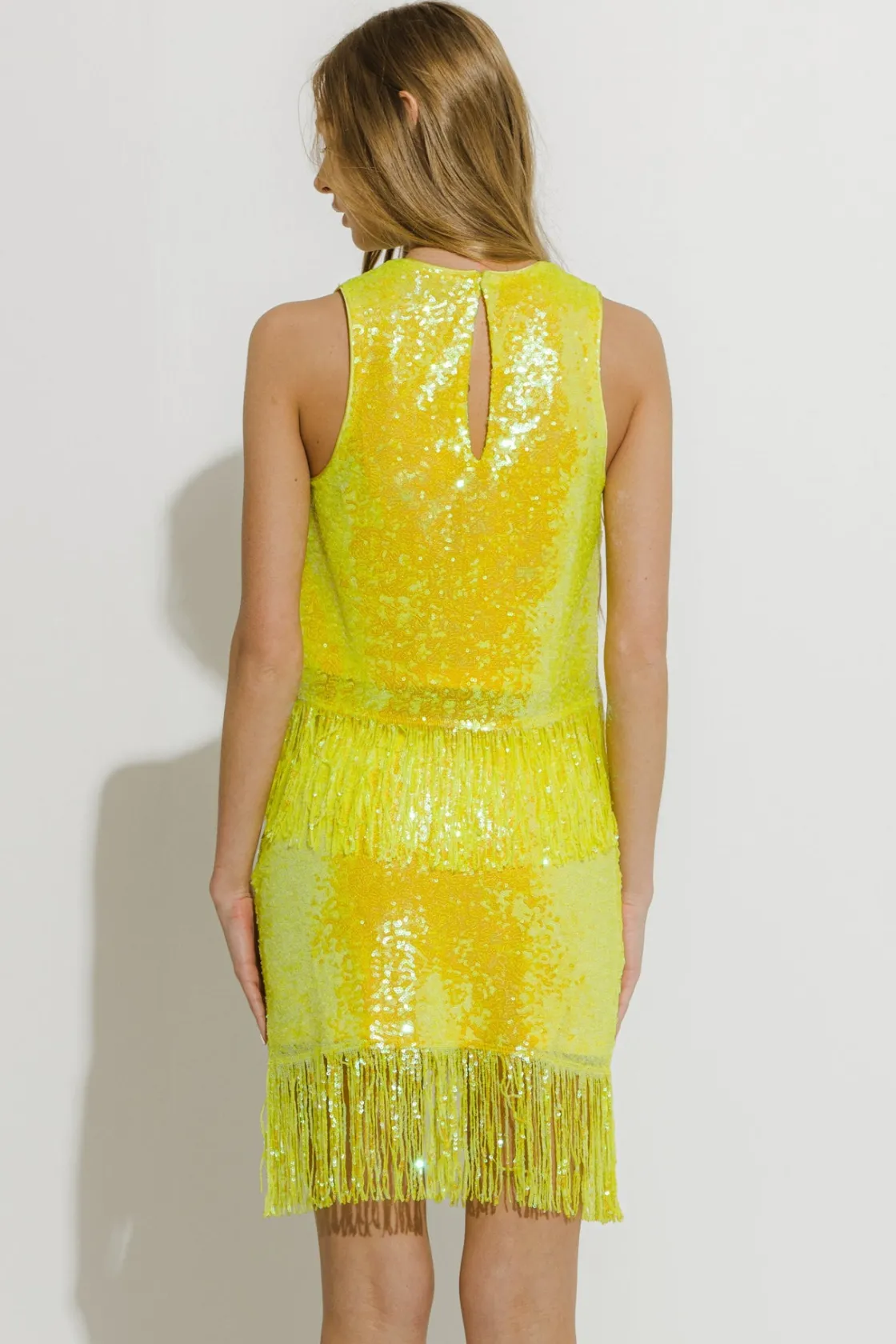 endless_rose__fringe_sequ_2.webp ENDLESS ROSE Tops*- Fringe Sequin Top YELLOW