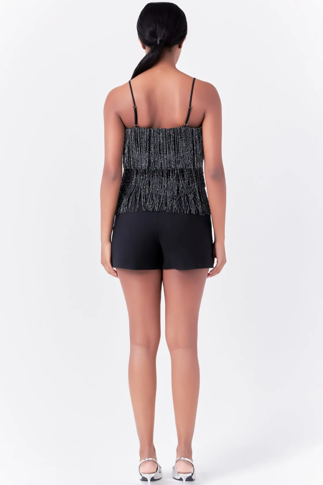 endless_rose__fringe_tier_2.webp ENDLESS ROSE Tops*- Fringe Tiered Top BLACK