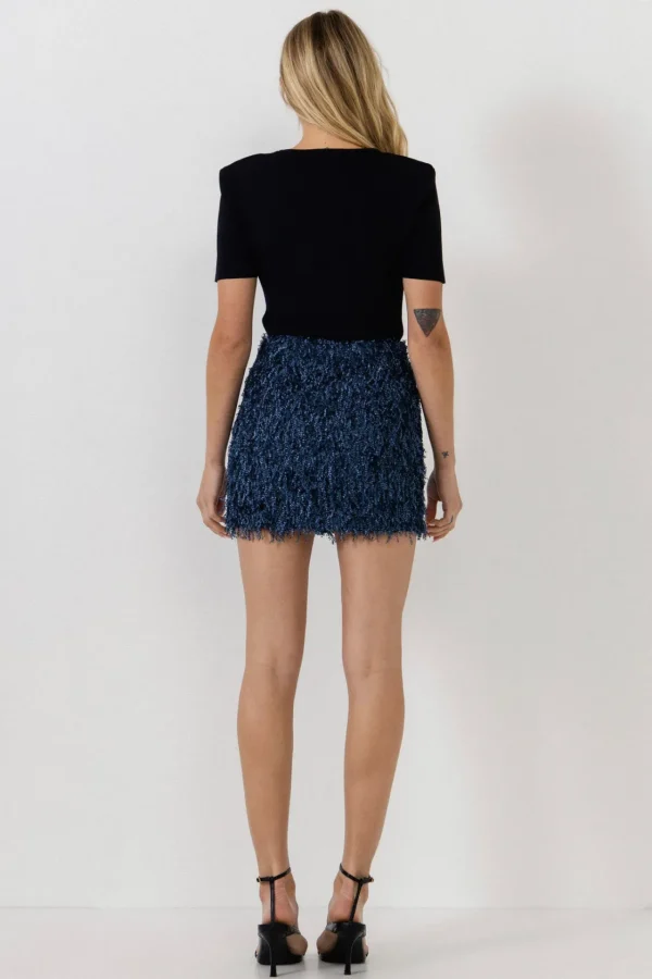 ENDLESS ROSE Skirts | Tops*- Fringed Mini Skirt