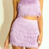 ENDLESS ROSE Matching Sets | Tops*- Fringed Tiered Top LILAC
